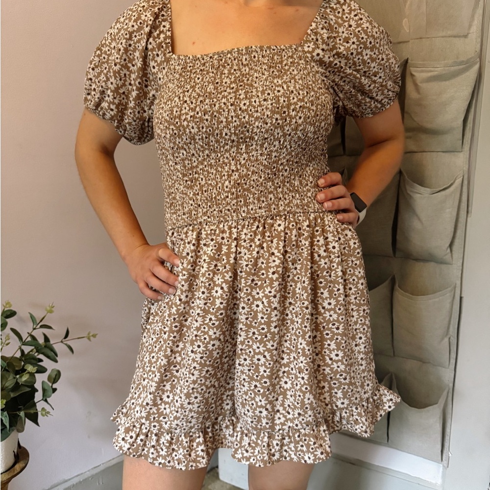 Floral Puff Sleeve Romper